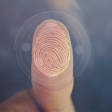 Picture of fingerprint on clear screen